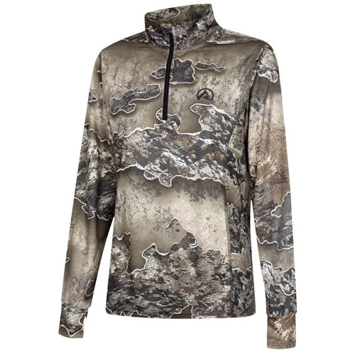 Ridgeline Womens Performance LS Qtr Zip Top Excape Camo