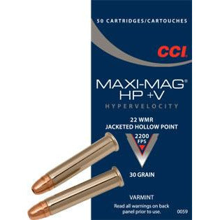 CCI 22WMR Maxi-Mag HP+V 30gr JHP