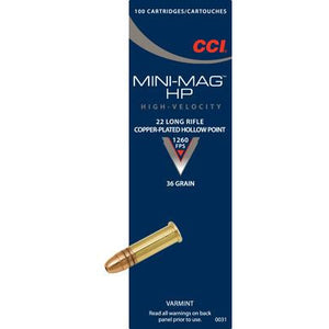 CCI 22LR Mini Mag 36gr HV HP 100pk