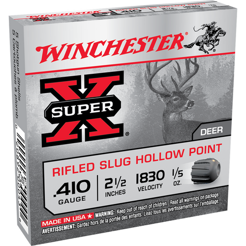 Winchester SuperX .410 Gauge Riflesd Slug - Hollow Point 2 1/2Inch 1/5oz. Pack 5