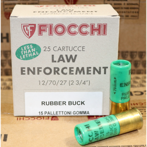 Fiocchi 12G Rubber Buck Shot - 15 pellet - Pack 25