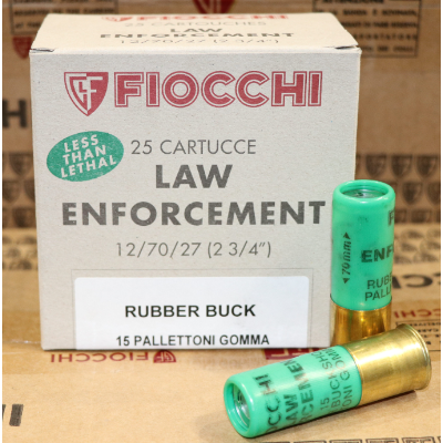 Fiocchi 12G Rubber Buck Shot - 15 pellet - Pack 25