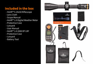 Horus HoVR Kit - Horus Scope 5-20x50 F1 Tremor3, Weather Meter & LRF