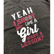 Ladies V-Neck - "Shoot like a girl"